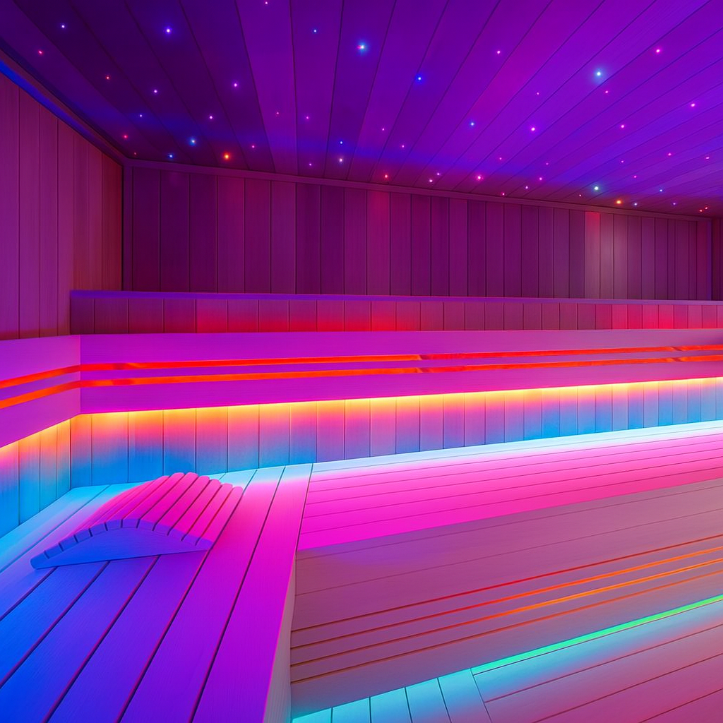 LED Zvaigžņotā debess komplekts, saunām, bērnu istabām, vanas istabām, 6 gaismekļi, RGB, IP54, 70°, zelts korpuss